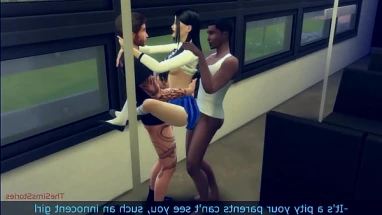 Japanese girl groped in a train with no panties