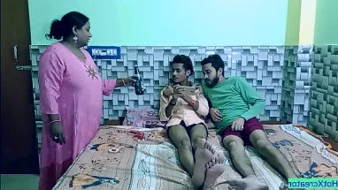 Shared my hot stepsister with friend and fucked together! Desi sex