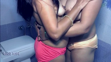 lesbian sex in public bathroom