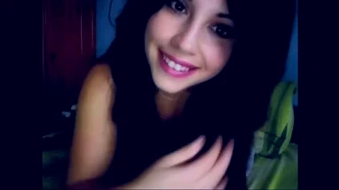 Romanian girl sucking on her own tits nipples