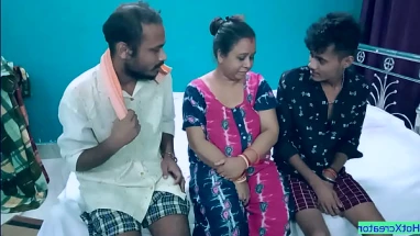 Hot Milf Aunty shared! Hindi latest threesome sex