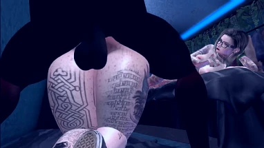 Second Life Black man fucks two white women